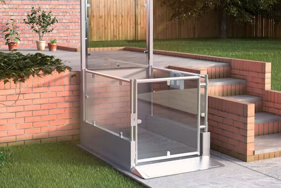 Step lift removal service demonstrating careful dismantling of accessibility equipment
